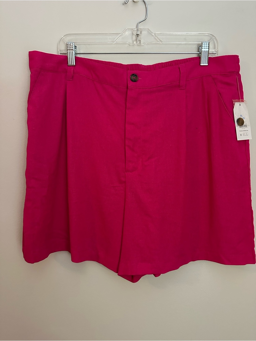 Time and Tru Coquette Linen Shorts Size 16 Fuchsia Pink NWT